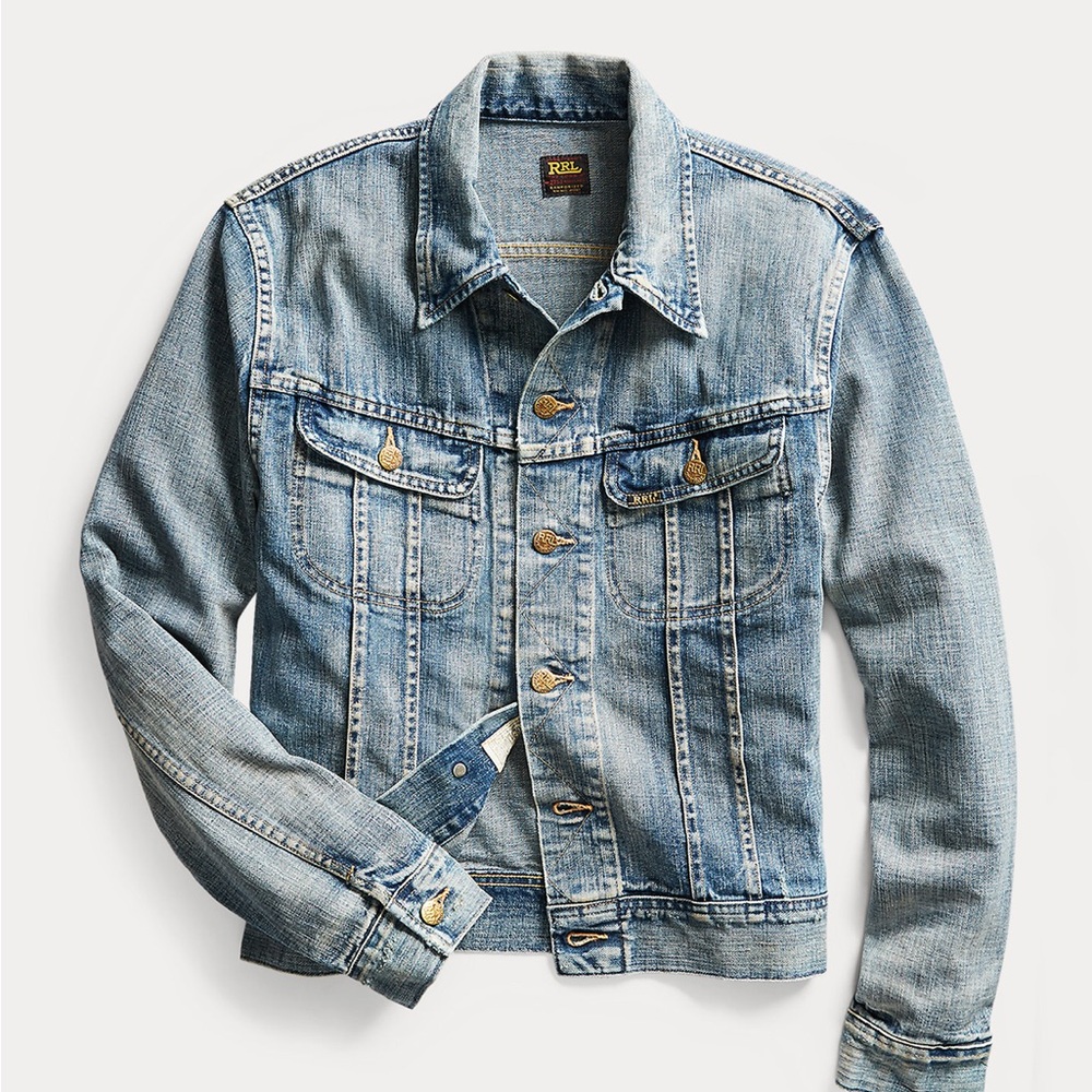 Men’s RRL indigo Jean jacket shirt xl